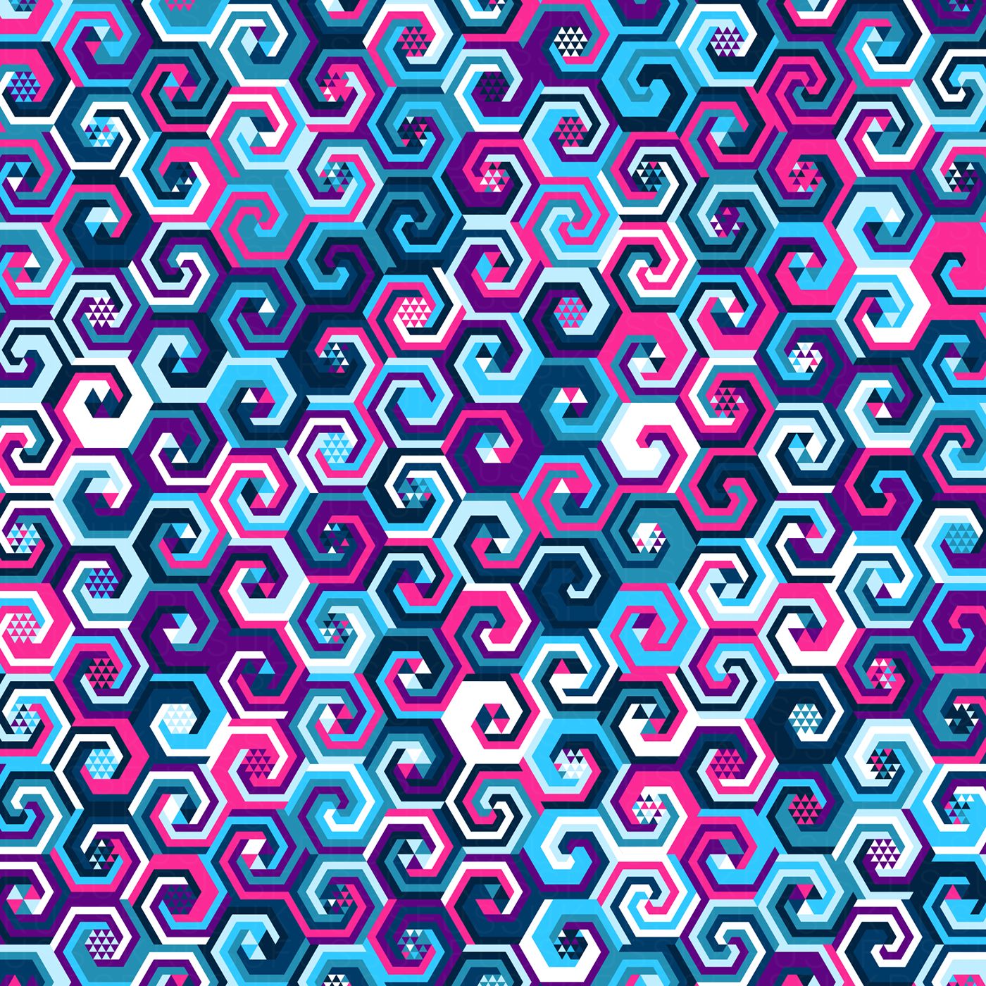 pattern geometry hexagon futuristic generative processing