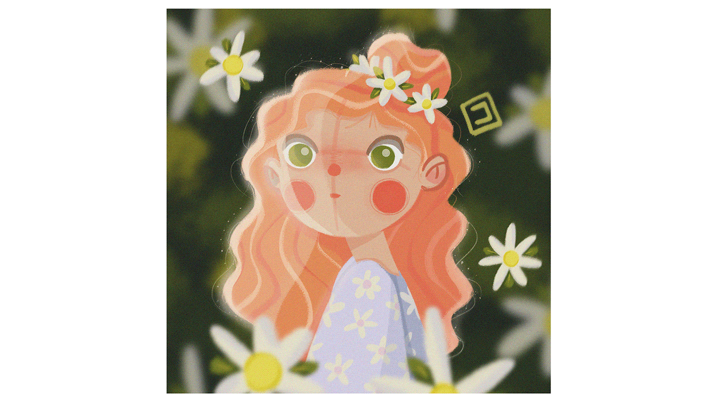 Character Character design  children illustration cute digital illustration girl Illustrator spring sunflower Sunflowers