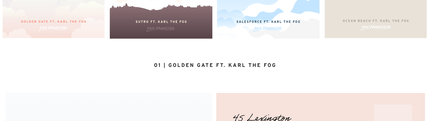 fog golden gate bridge karl minimalistic ocean beach postcards Salesforce san francisco Sutro Tower posters