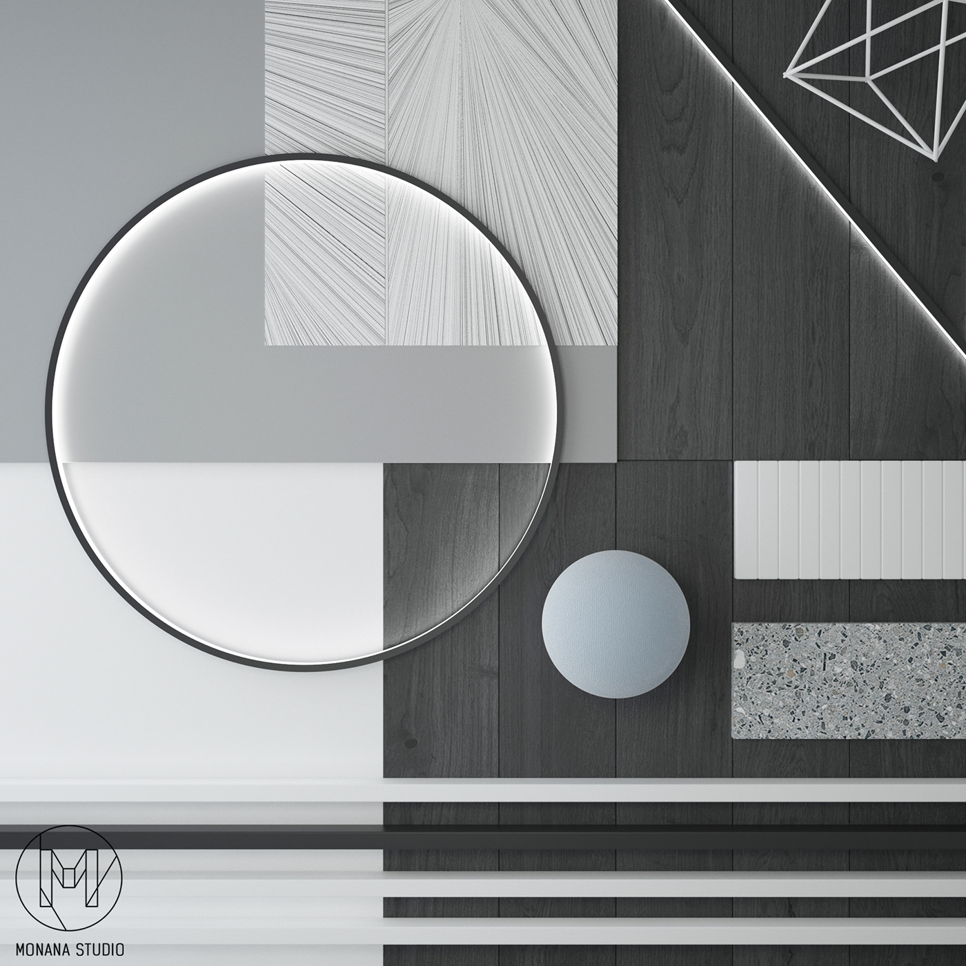flat design geometric Interior interior design  poland polska Project projektowanie wnetrz  visualization