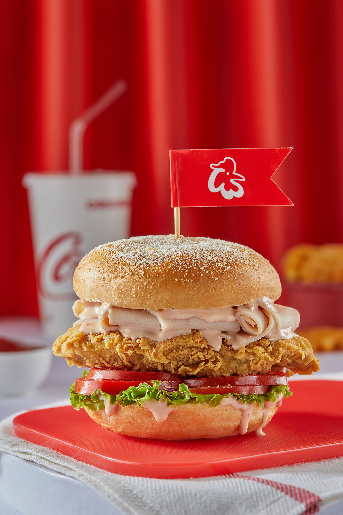 chicken friedchicken foodphotography foodstyling ArtDirection redcolor Sandwiches burger