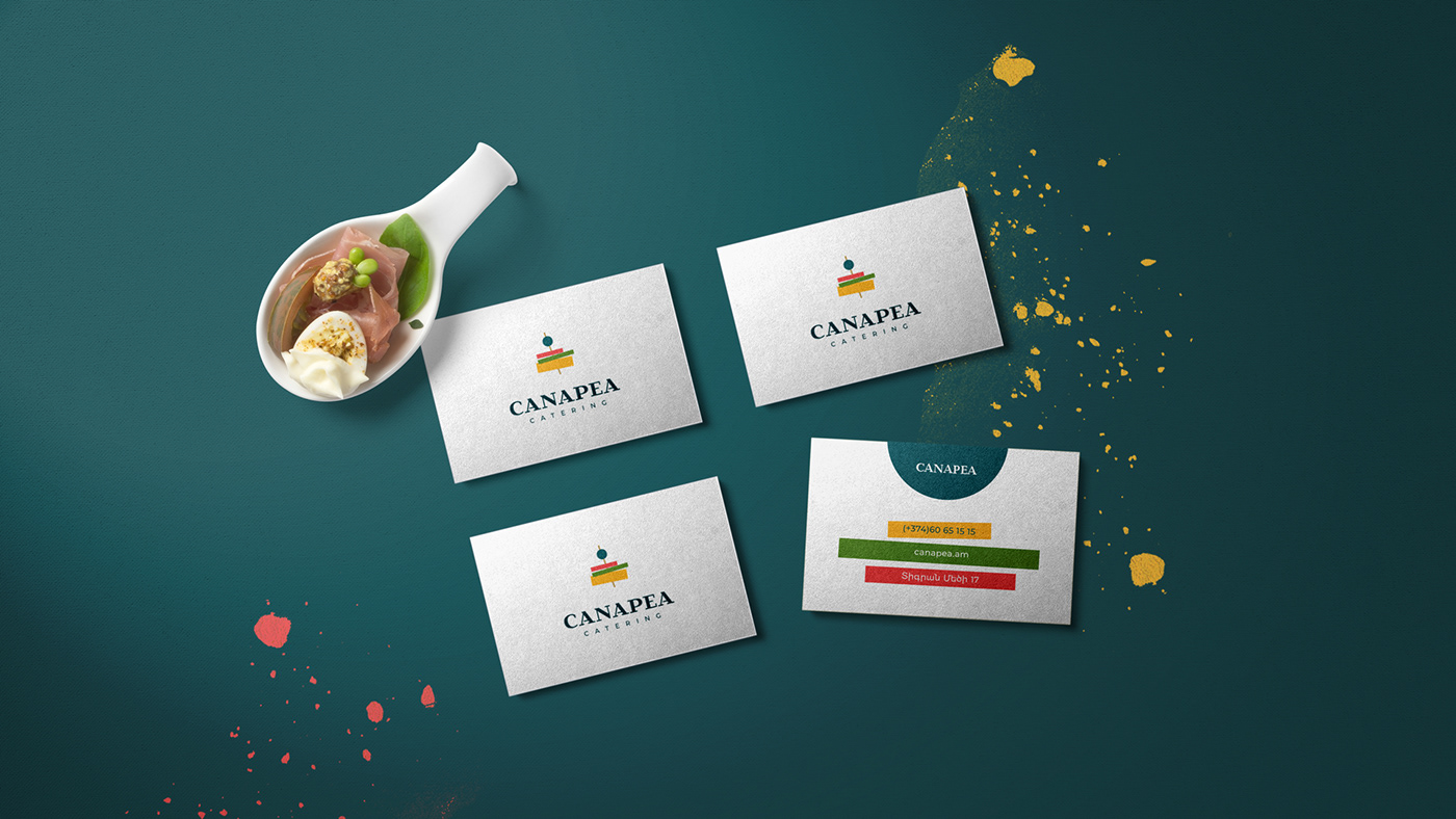 box branding  canapé catering colorful Food  fourchette gastronomy logo Packaging