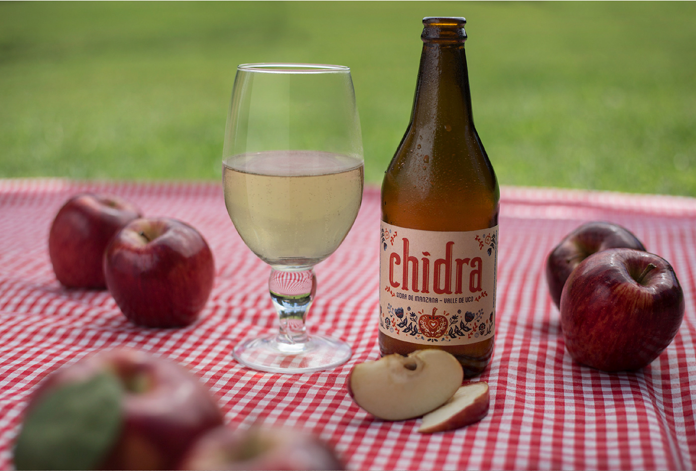 sidra Packaging Label etiqueta beverages branding  cider art direction  ILLUSTRATION  folk