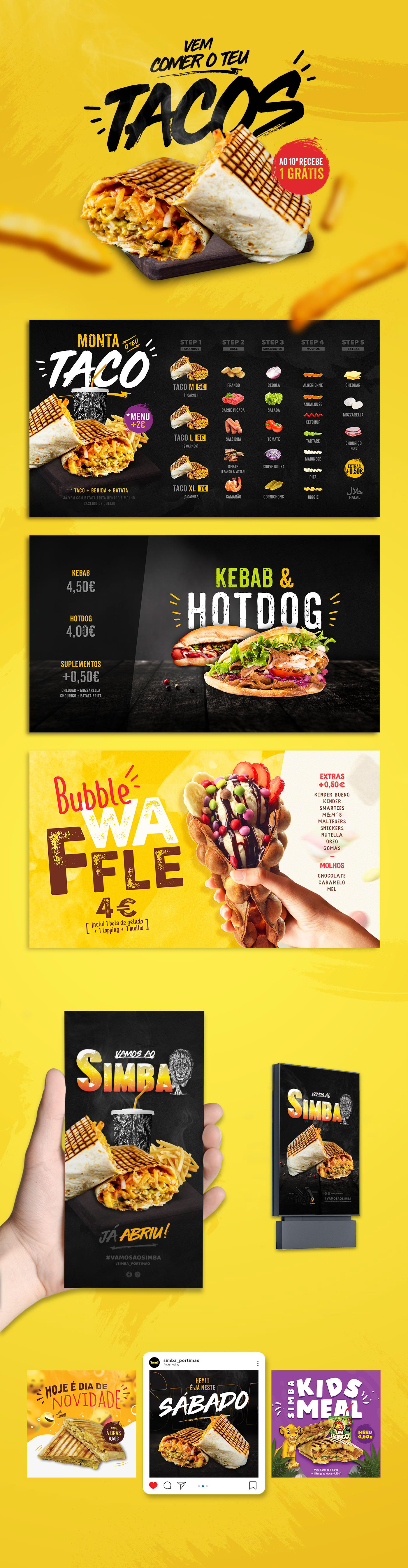 foodmenus graphicdesign menus merchandising Tacos tvmenu