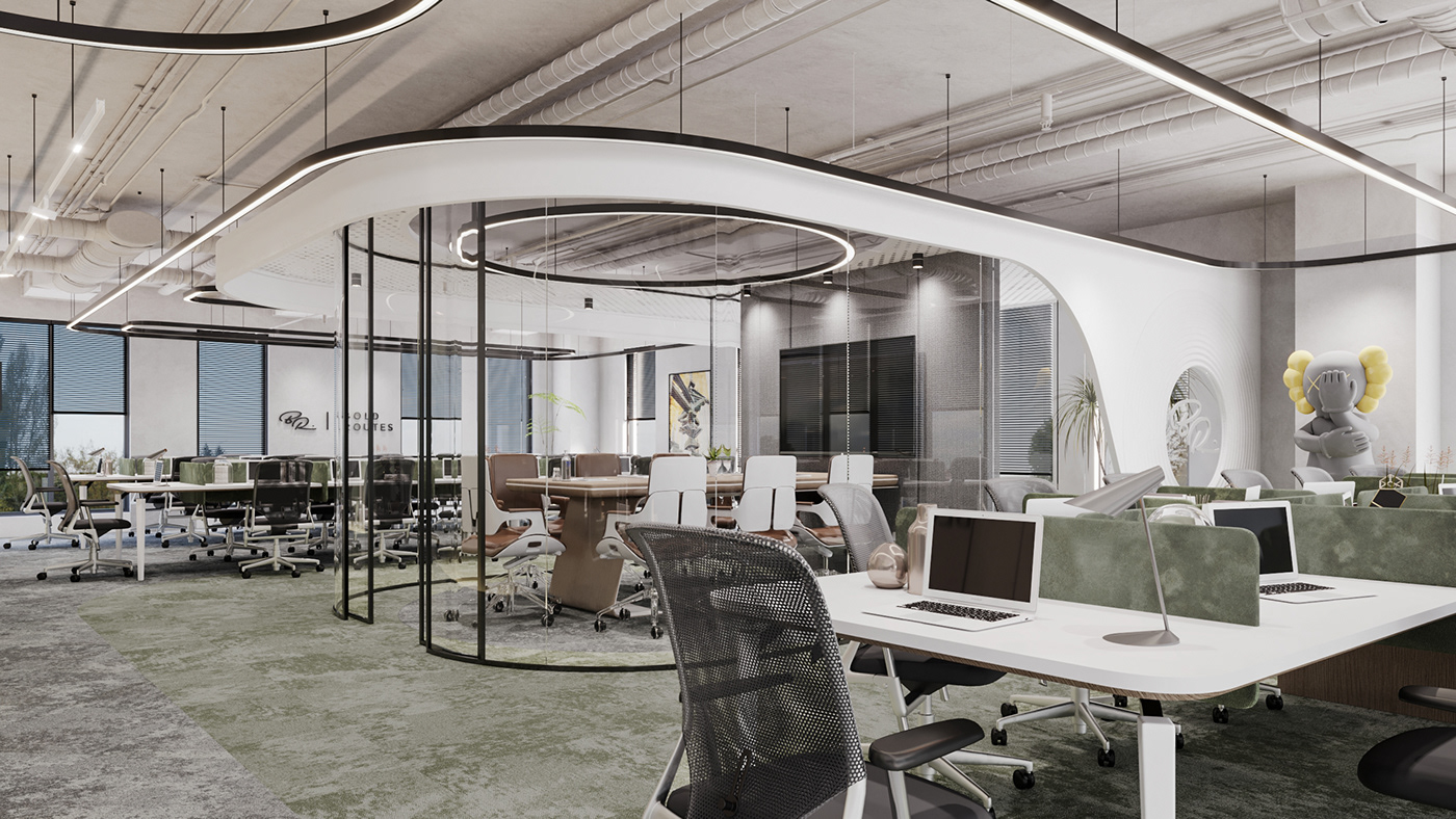 interior design  architecture company adminstrative real estate design Office 3D visualization modern