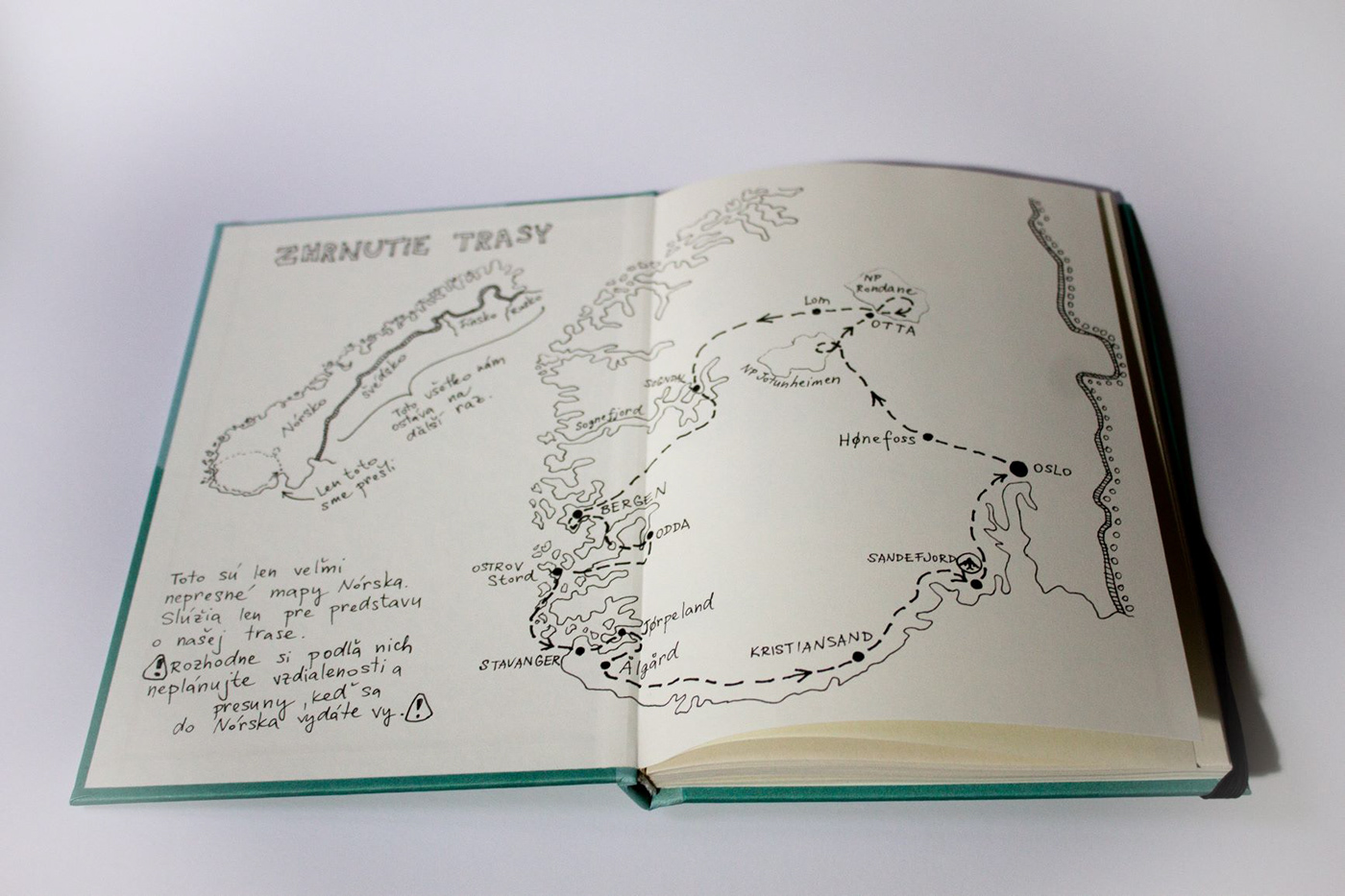 book ILLUSTRATION  maps Travel handwriting norway hitch-hiking story cartography