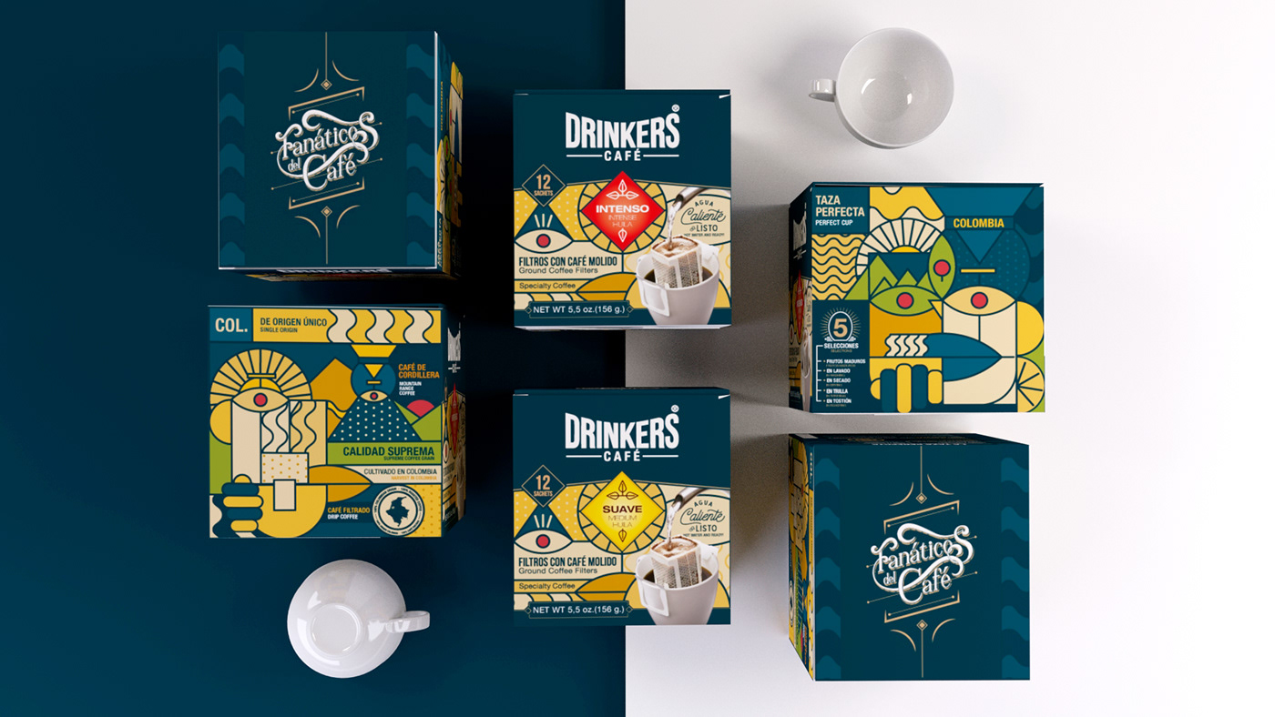 Coffee bag Packaging branding  design marcas quindio fans box ILLUSTRATION 