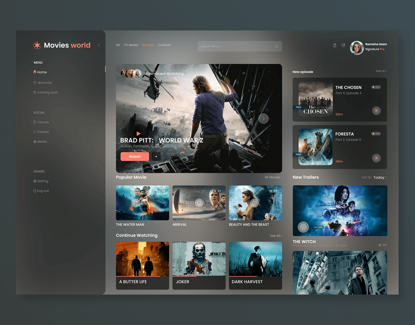 Web Design  service Platform ui design user interface Website UI/UX movie Cinema Film  