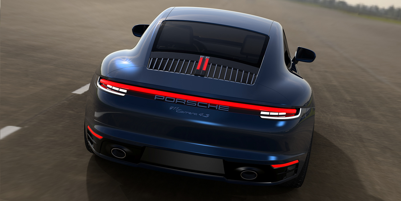 Porsche autodesk alias 3D model VRED 3D Rendering 911 Carrera 4S alias modelling 911 carrera Alias digital modelling