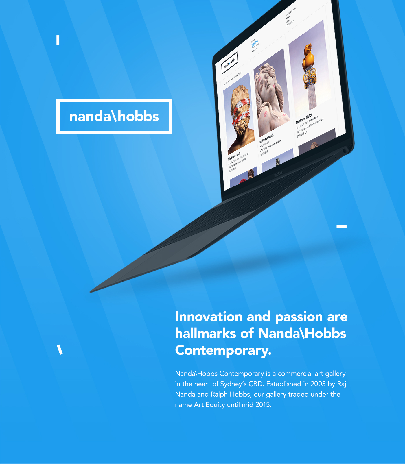 Nanda Hobbs Art Gallery  contemporary identity sydney Website editorial brochure logo digital art gallery brand guidelines grid