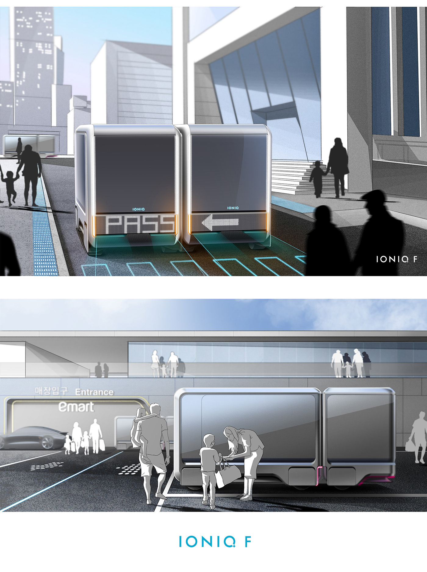 automotive   car design concept car Hyundai ioniq mobility Render transportation Transportation Design Vehicle