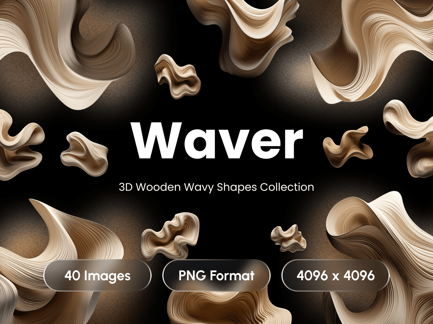 Waver - 3D Wooden Liquid Wavy Abstract Shapes Collection