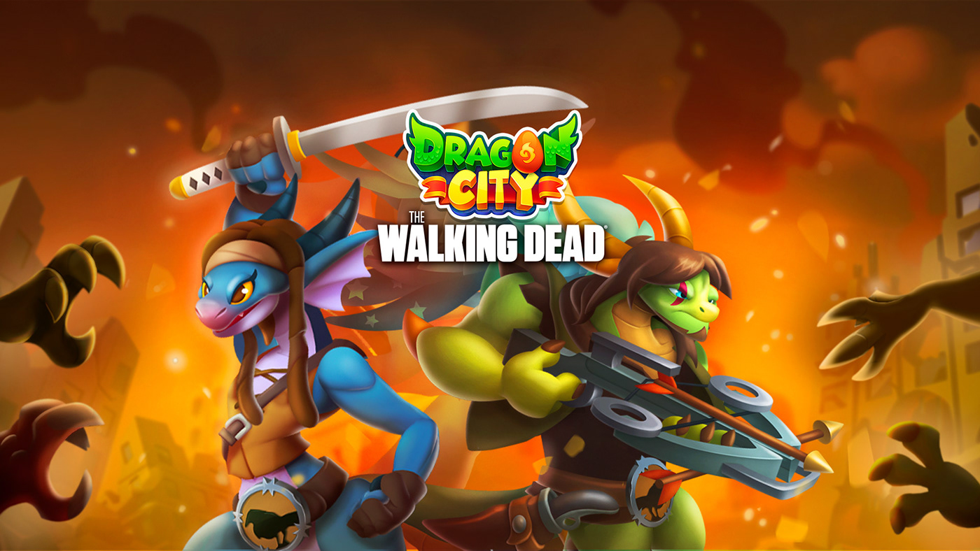 ui design UI The walking Dead Dragon City videogame Digital Art  splash screen news Popup LiveOps