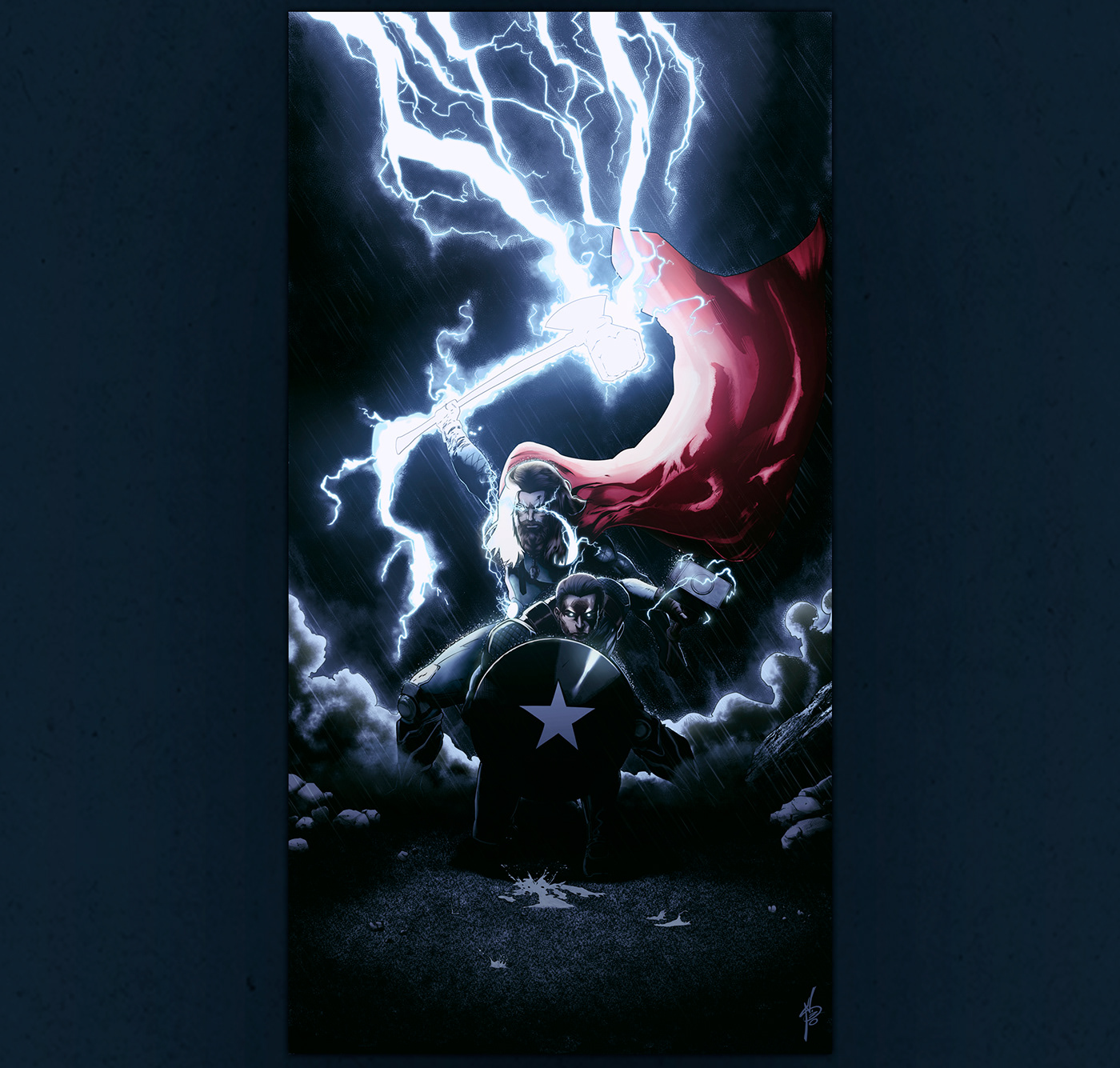 Avengers captain america endgame ILLUSTRATION  lightning marvel Mjolnir Stormbreaker Thor Thors Hammer