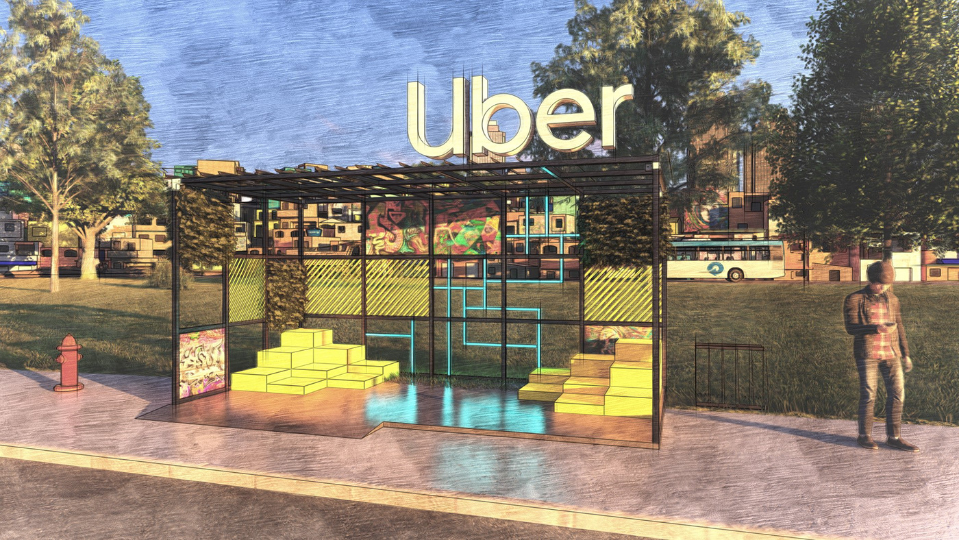 3D 3ds max Autodesk concept criação estação uber Projeto criativo Uber