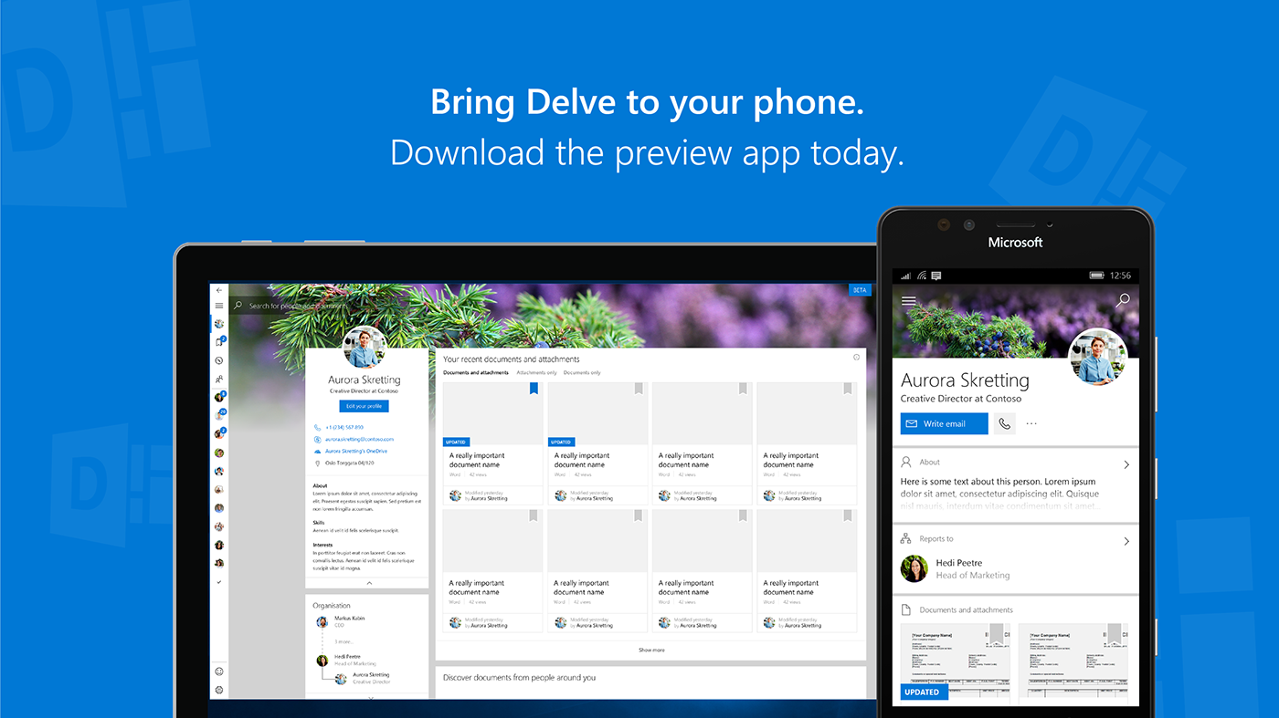 Microsoft Delve UX design ui design design app design windows app windows 10