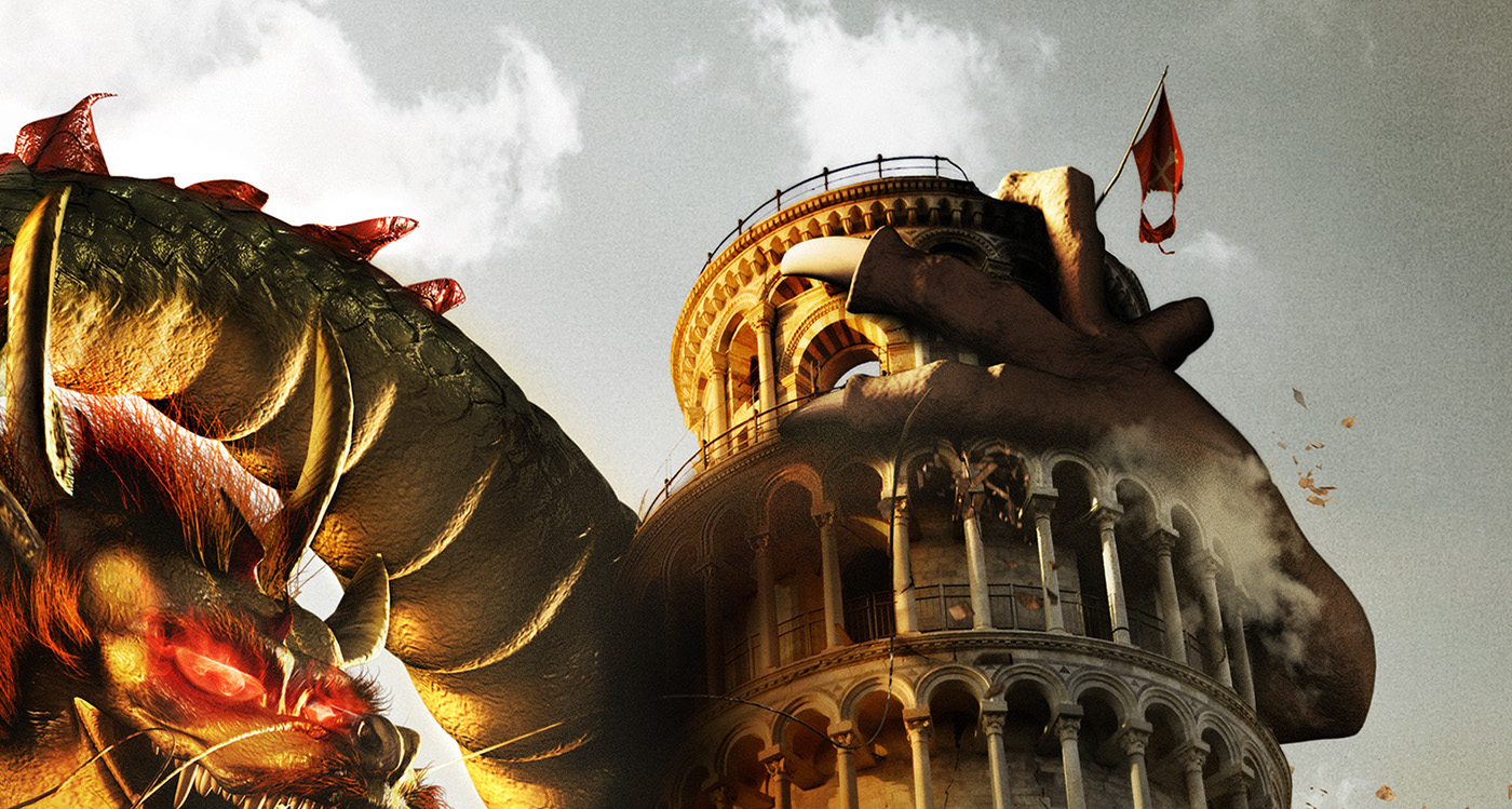 dragon torre de pisa tower of pisa italia Italy china destrucción batalla elegir choose