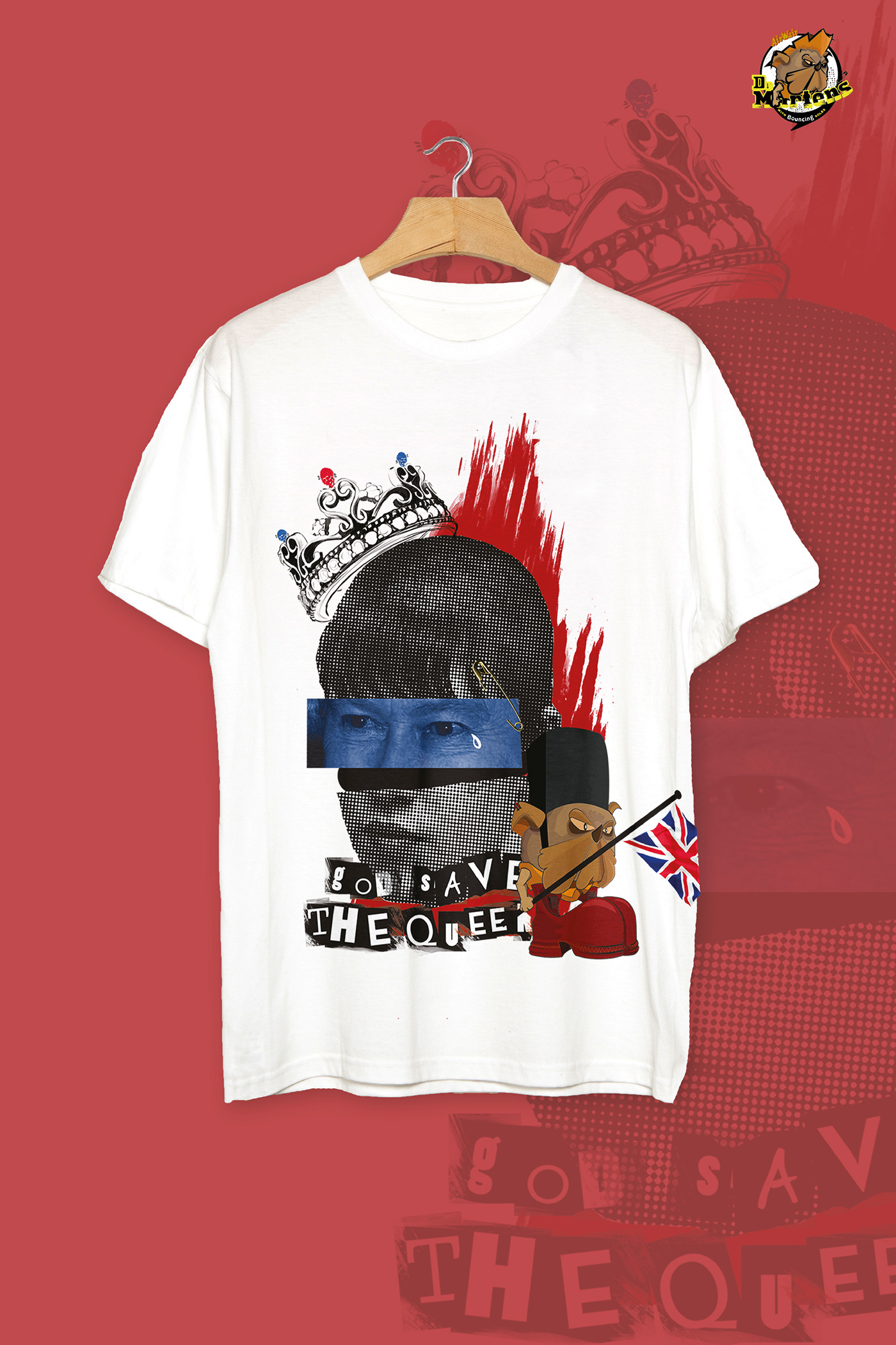 Dr.Martens t-shirt che abraham lincoln queen elizabeth collage Luther brand