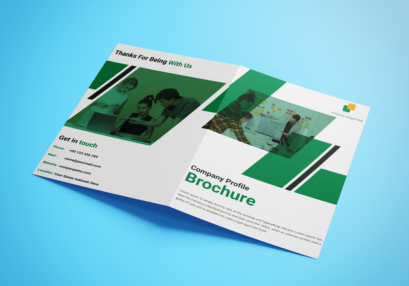 bi fold brochure brochure design business brochure catalog design company profile corporate brochue Flyer Design Multipurpose report Startup