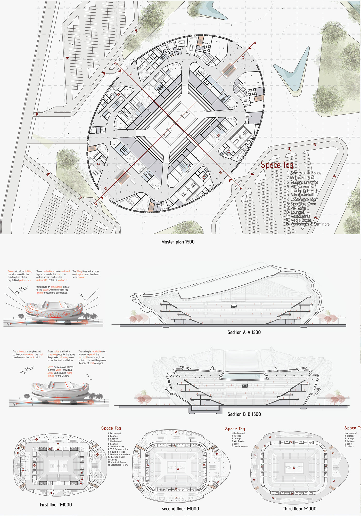 architecture graduation project luxor Olympics complex venues sports stadium trainstation admin