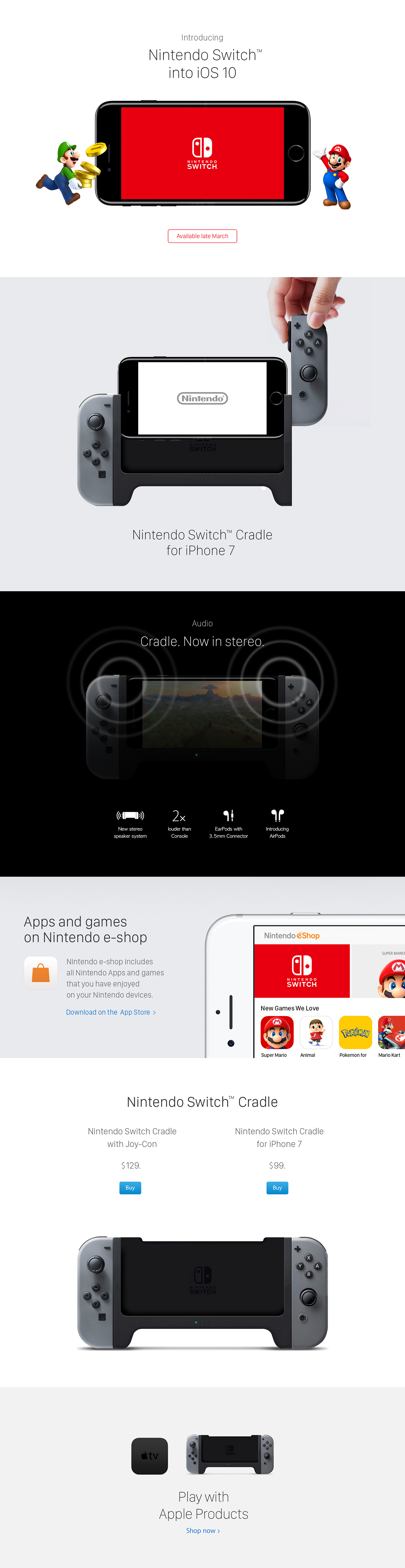 Nintendo nintendo switch iphone apple ios concept design