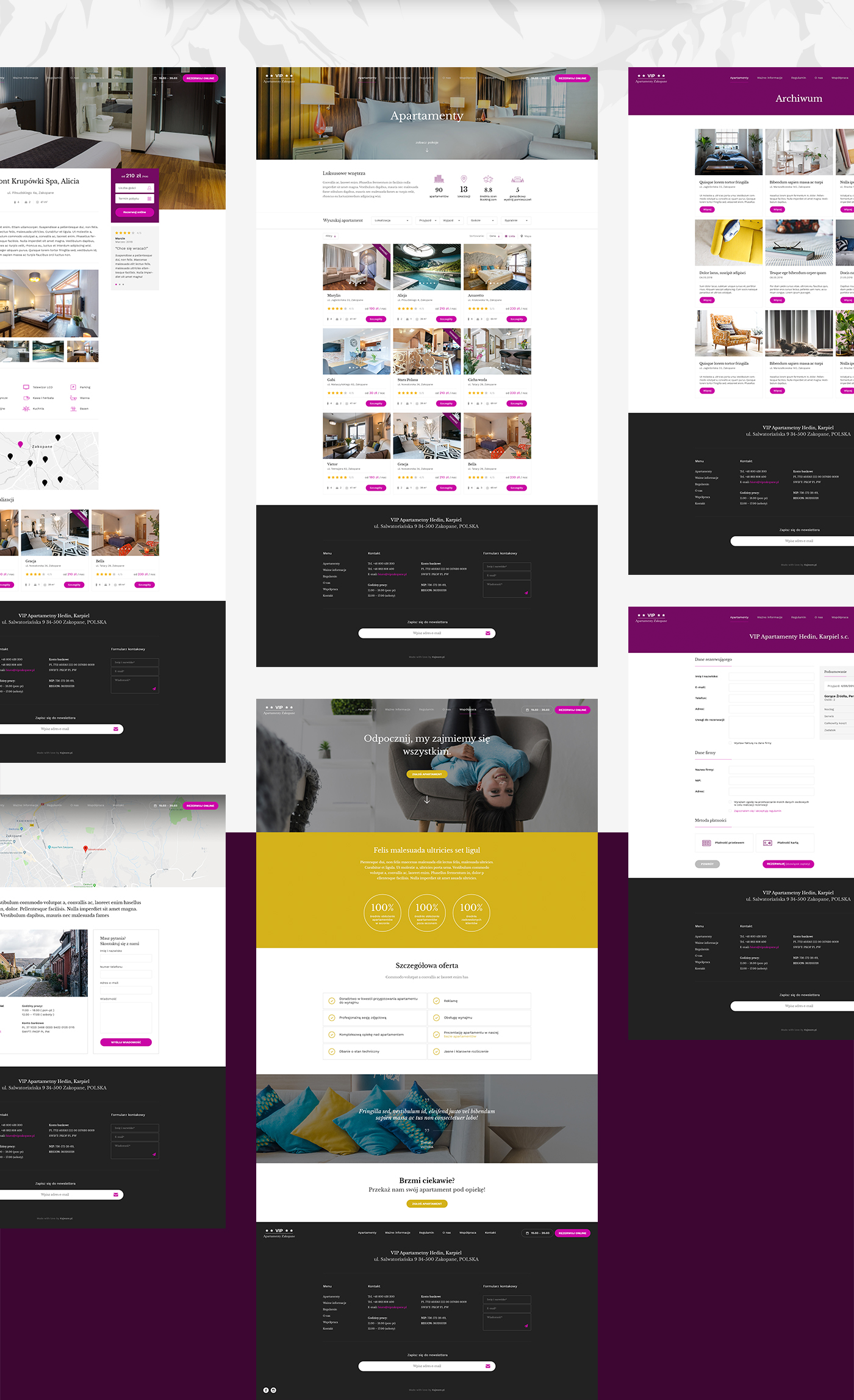 Webdesign UI ux design Web apartments pink mobile