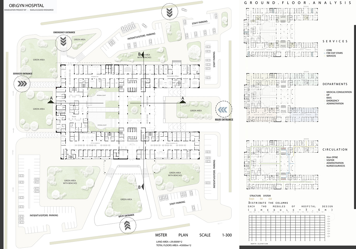 3dmax vray hospital graduation Project architecture Interior design court visualization