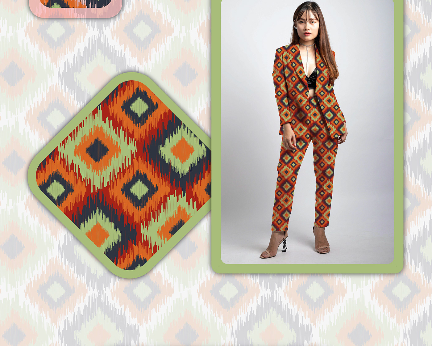 ikkat textile pattern design  seamless pattern Fashion  abstract texture fabric print design 