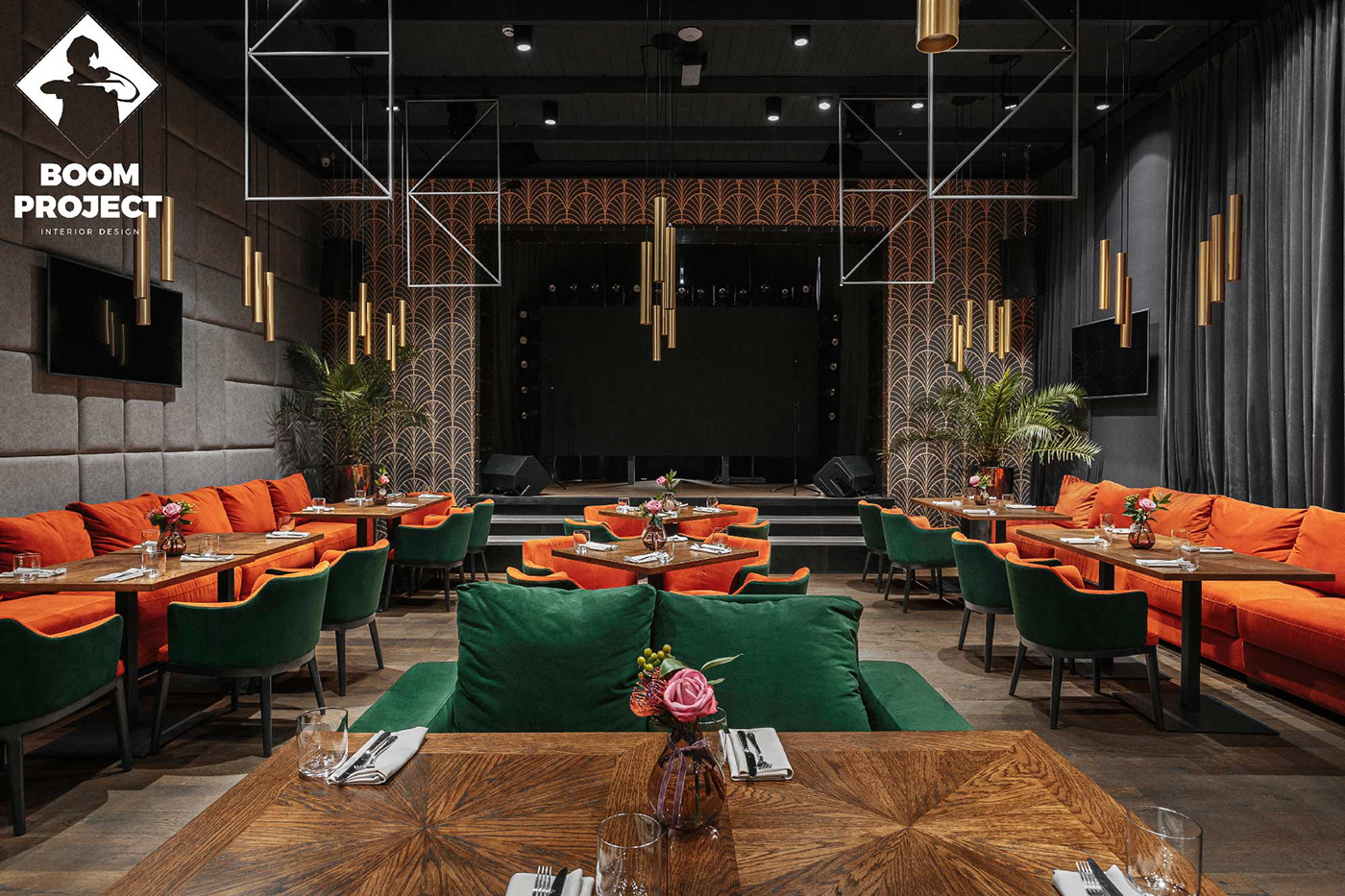 boom project Hospitality karaoke design restaurant design interior design  QUEEN Odessa