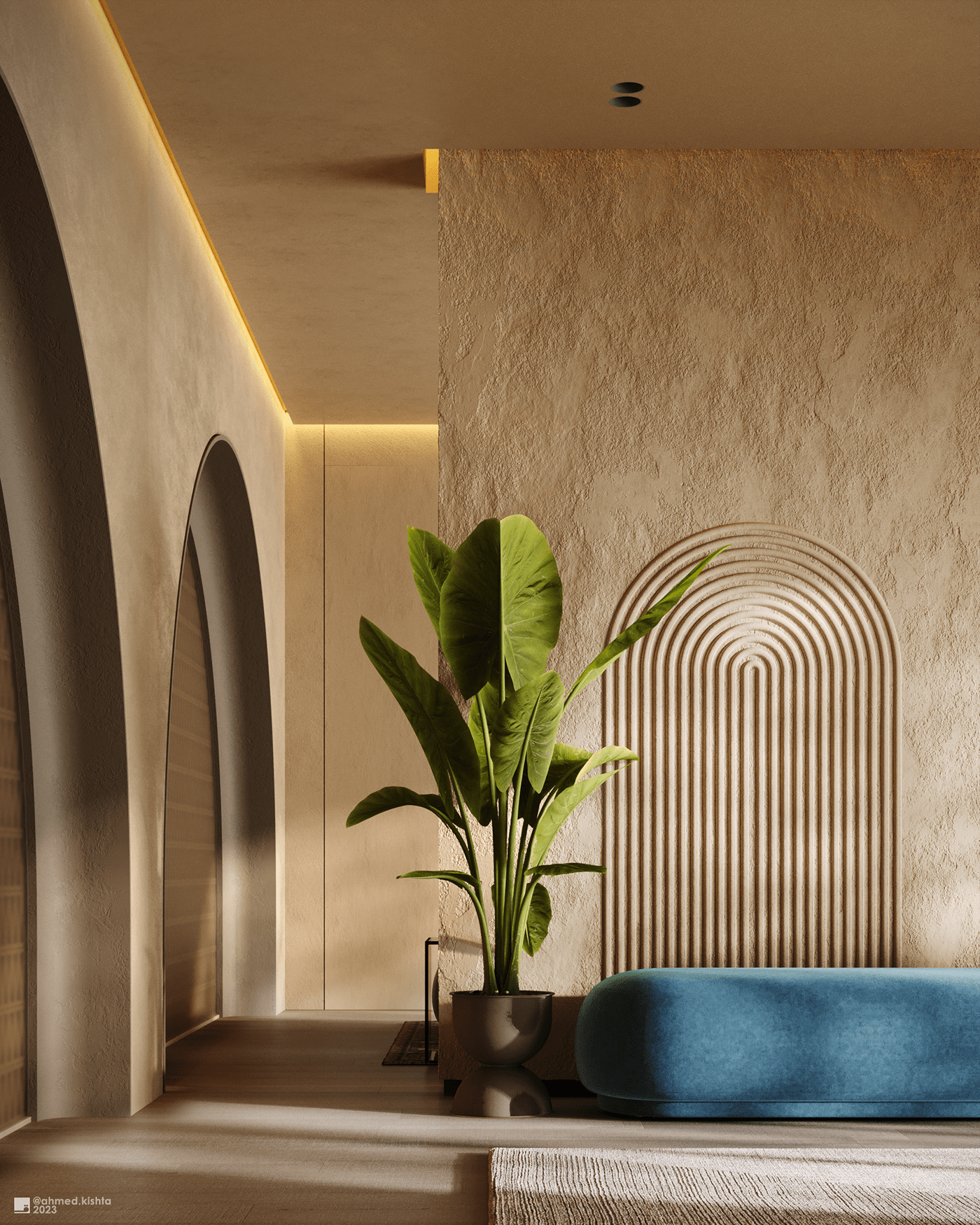 architecture visualization interior design  3ds max corona archviz Wabi Sabi bedroom living room Render