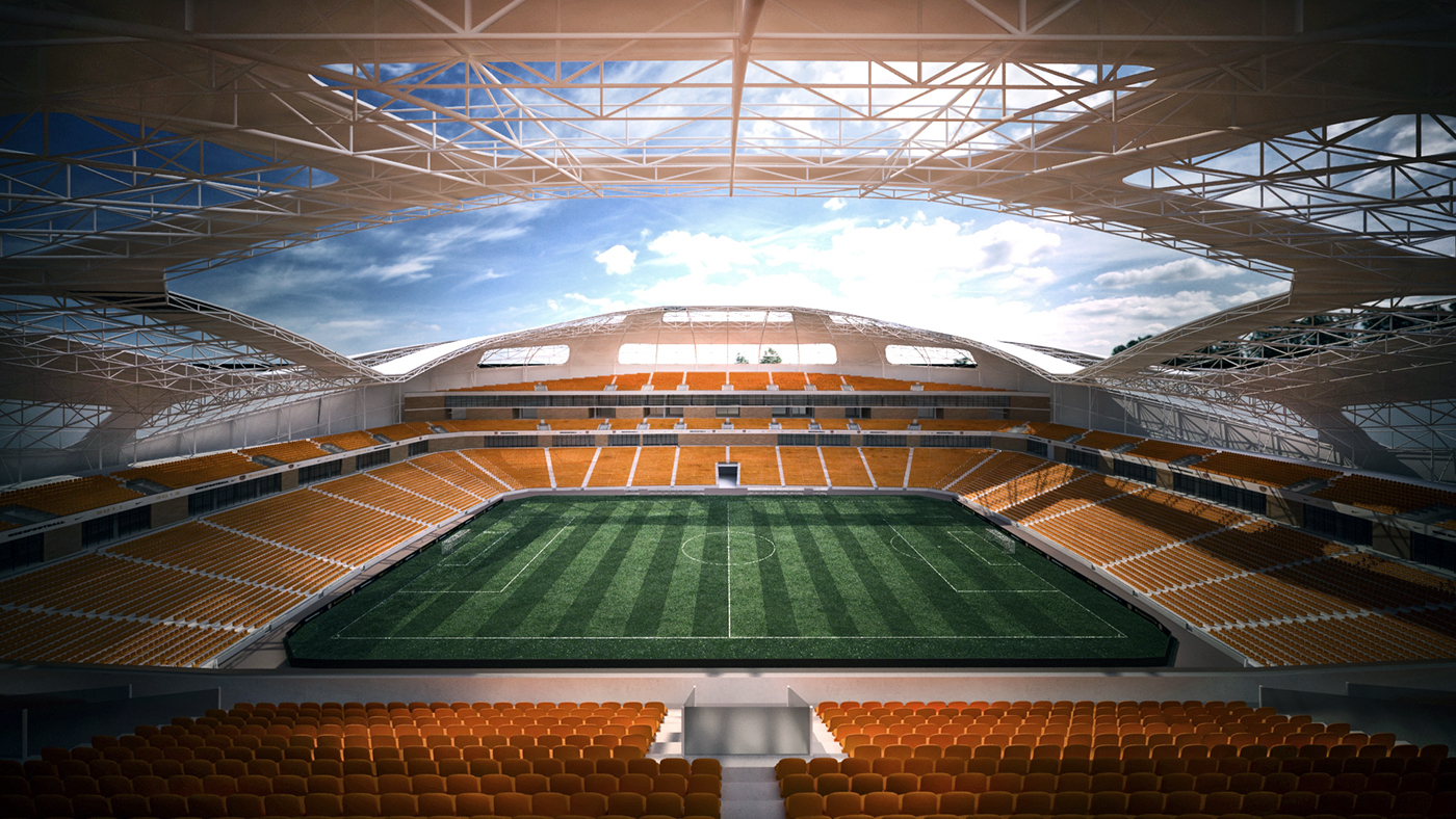 stadium football FC Arena 3dsmax vray Render Damir Ussenov Ussenov Damir design futuristic