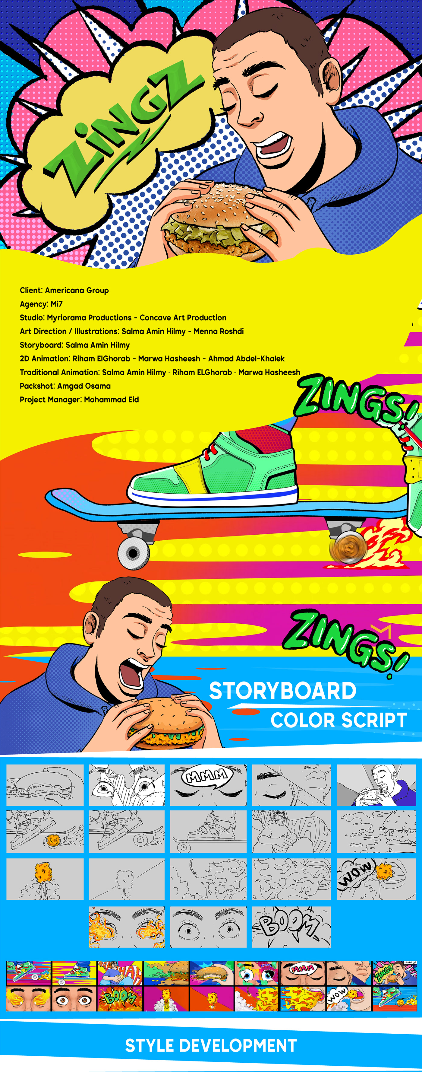 after effects americana animation  art colorful comics dots Pop Art traditional animation zingz