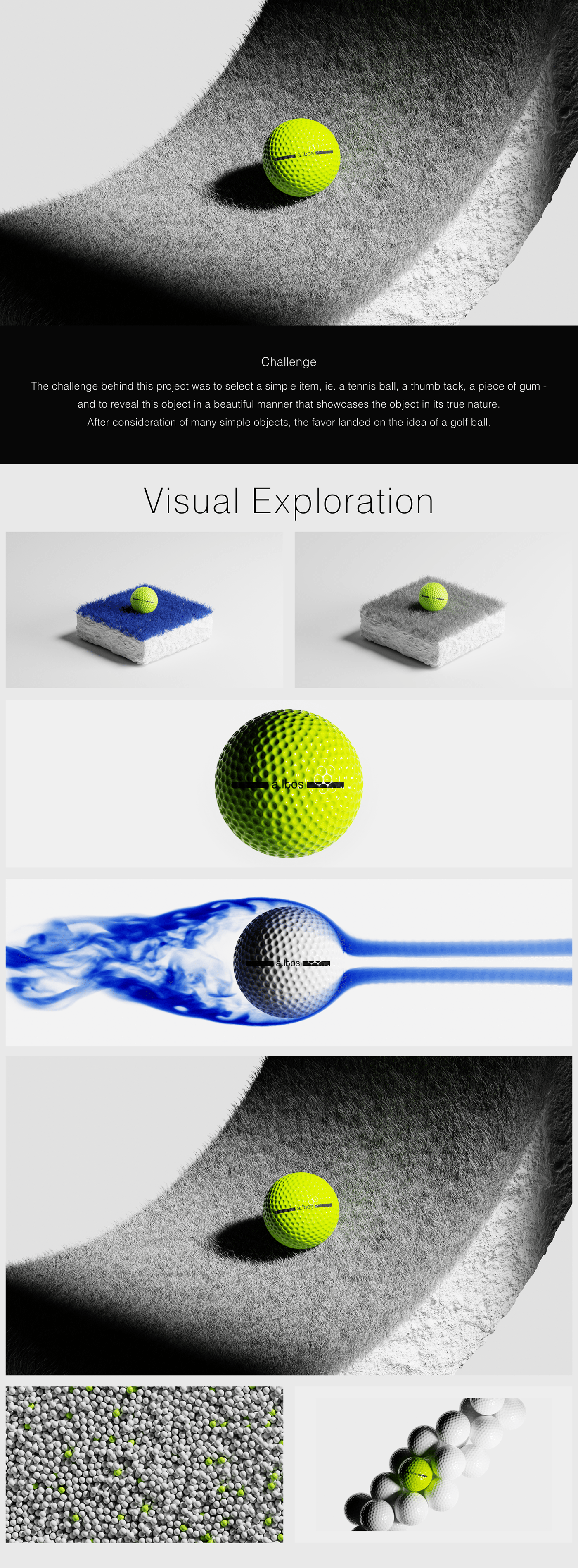 golf ball green motion 3D Render blue grass Shockwave