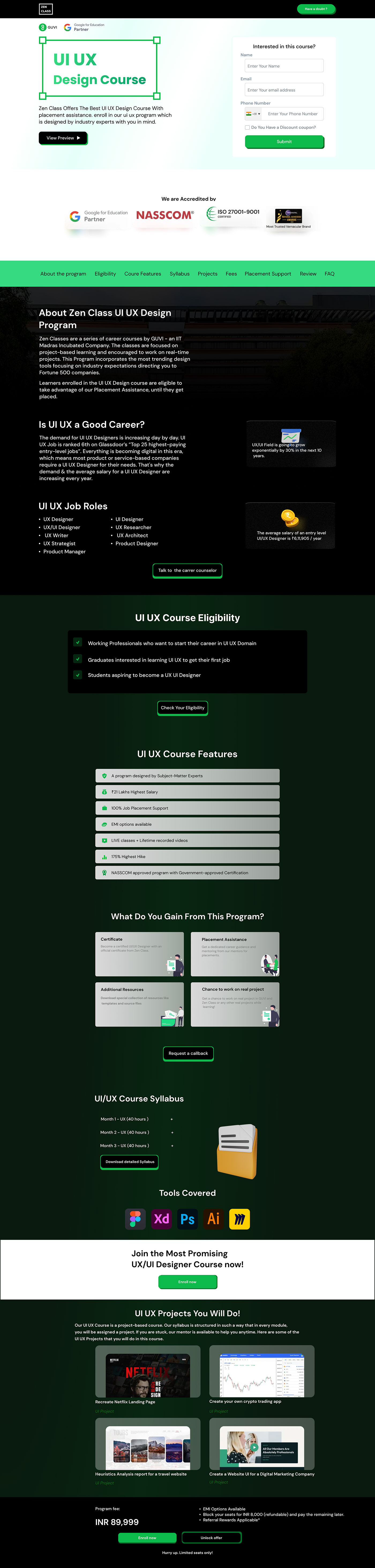 Website Design UI/UX Figma landing page UX design user interface ui design Web site guvi