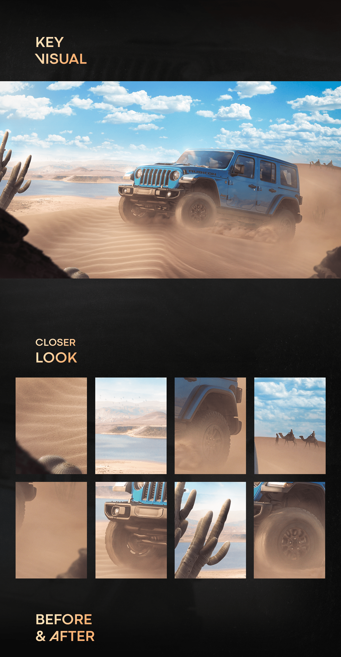 Adobe Portfolio Advertising  automotive   campaign car design social media photomanipulation jeep jeep wrangler