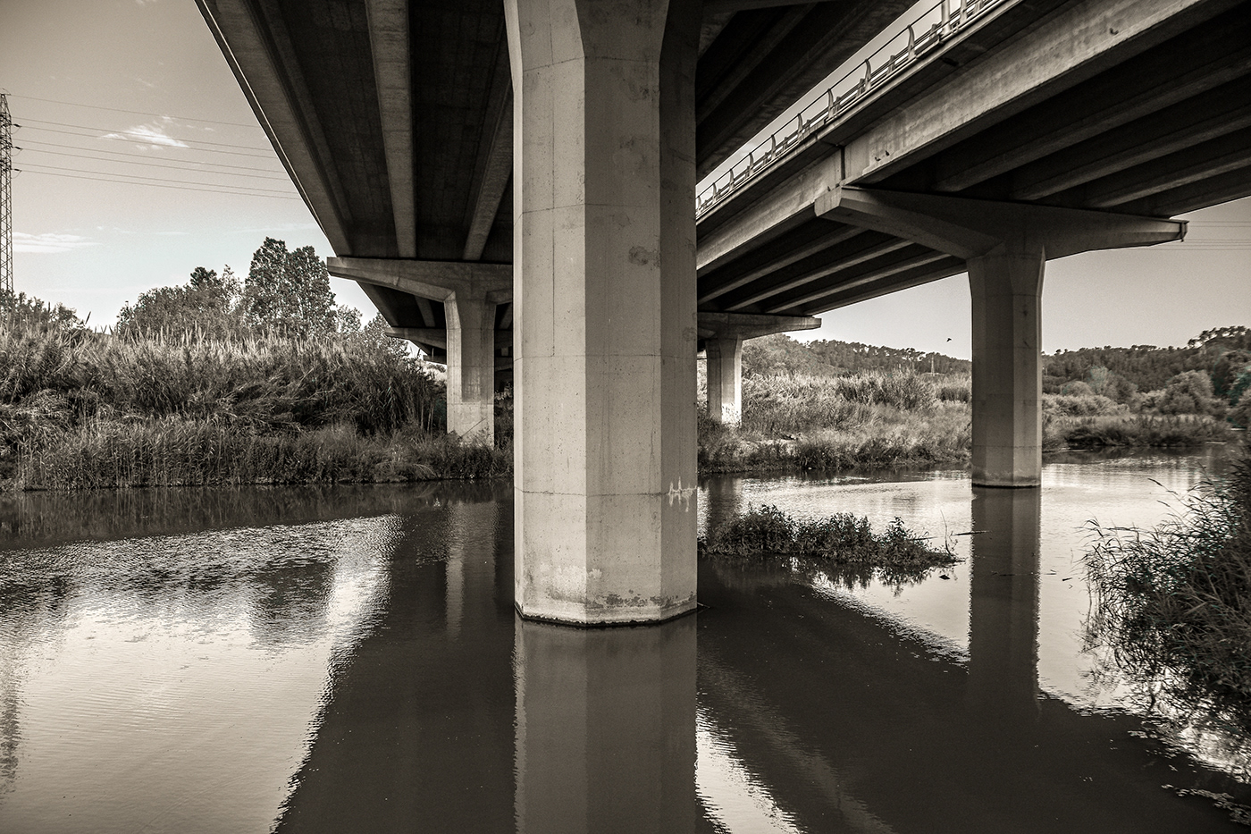 artwork black and white Landscape larga exposicion long exposure Nature photographer Photography  photoshop river