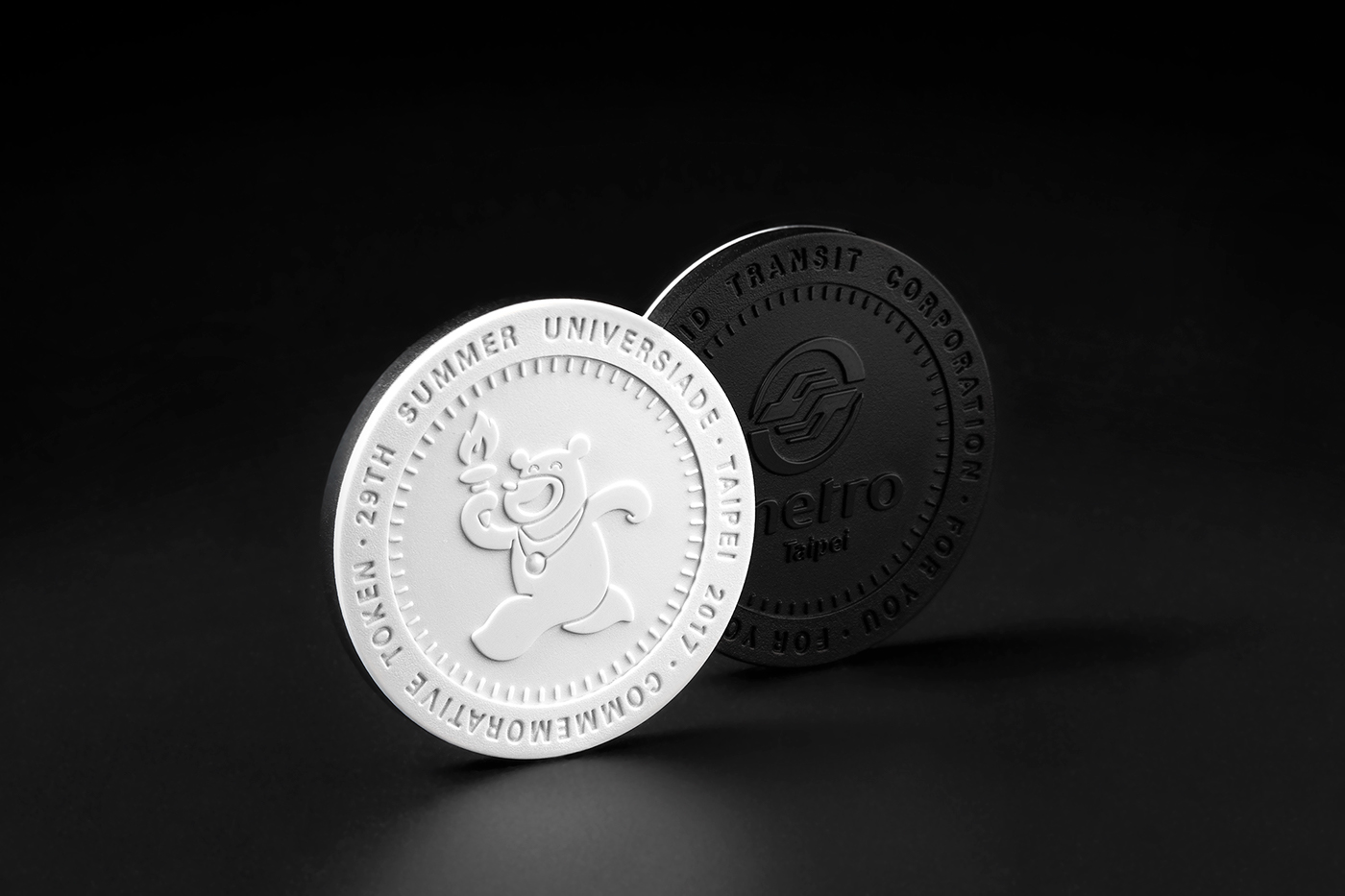 metro sport token pattern stamping laser foil coin golden bear
