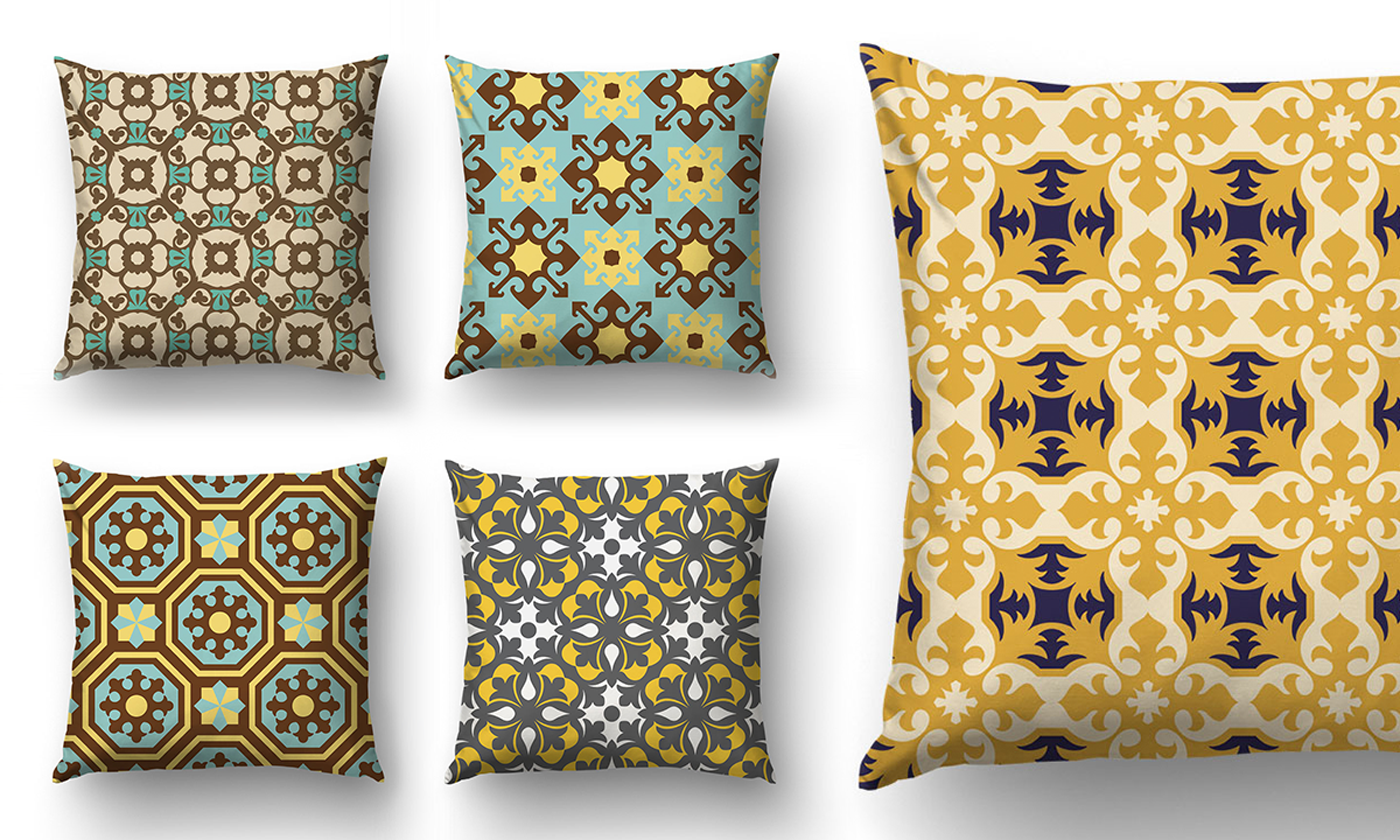 estampados Patterns tiles Baldosa barcelona modernismo geometric home decor pillows canvas