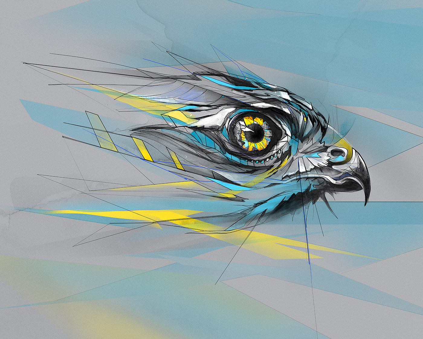 Drawing  digital illustration birds snakes Nature lineart geometric blossom animal magnilia