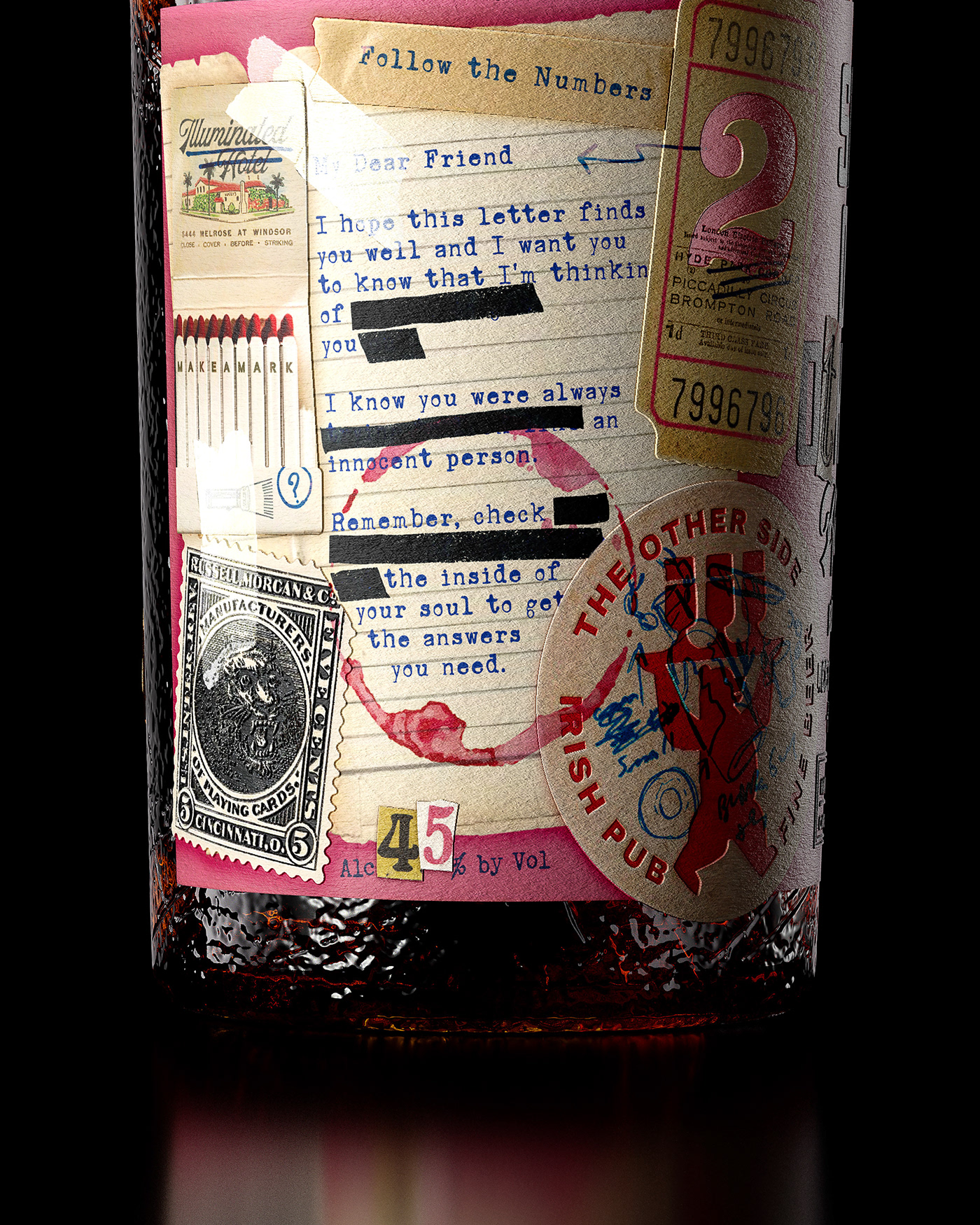 design Graphic Designer Collaboration collage Rum gin Vodka bottle custom bottle make a mark
