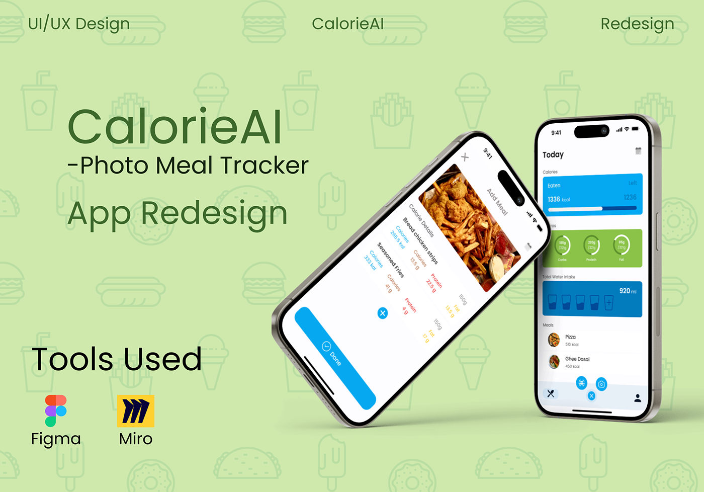 calorie tracking redesign uiux uxdesign uidesign Figma user experience AppRedesign CalorieAI calorietracker
