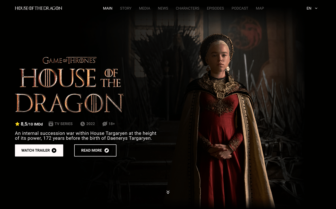 dragon Figma Game of Thrones House of the Dragon landing page redesign targaryen UI/UX Web Design  Website