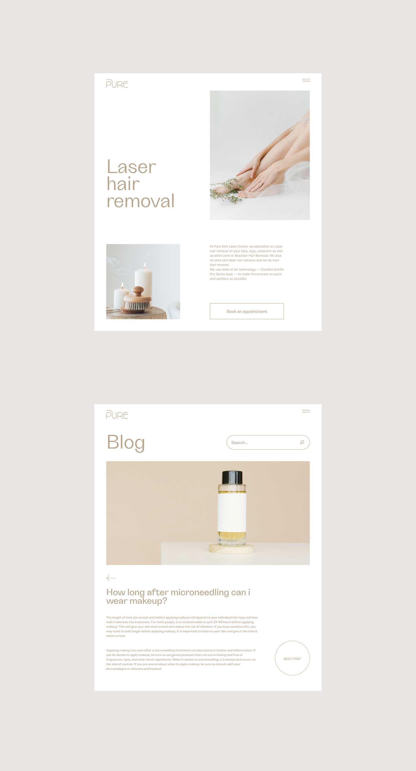 beauty design Figma landing page skincare Website clinic Cosmetology UI redesign
