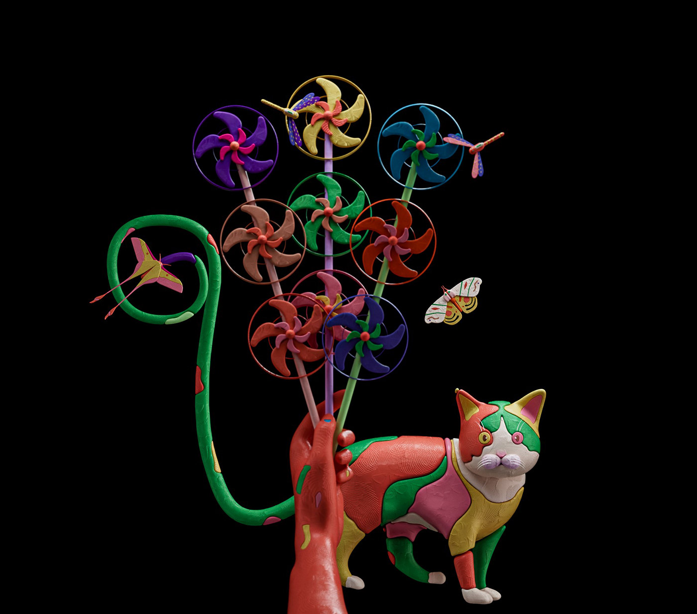 3D cats visual identity artwork cartoon sketch concept art Character design  ILLUSTRATION  Digital Art 