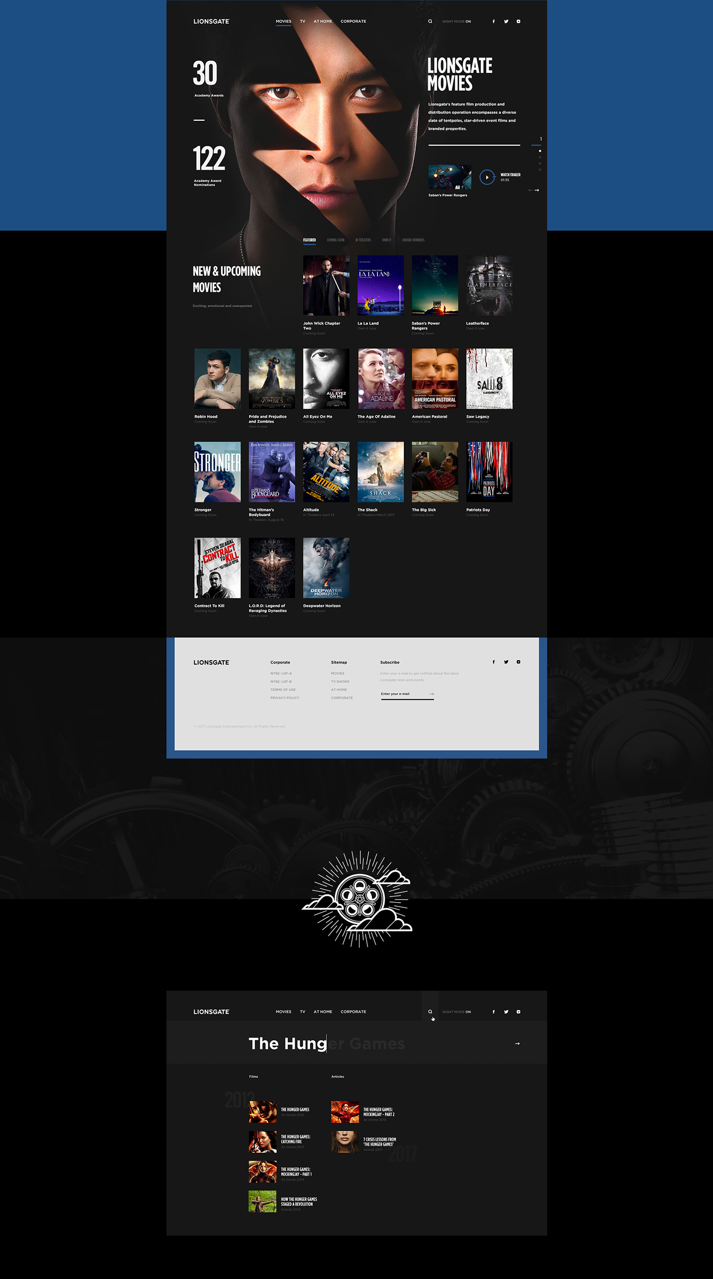 Web design Lionsgate Film   studio Entertainment Movies content library search