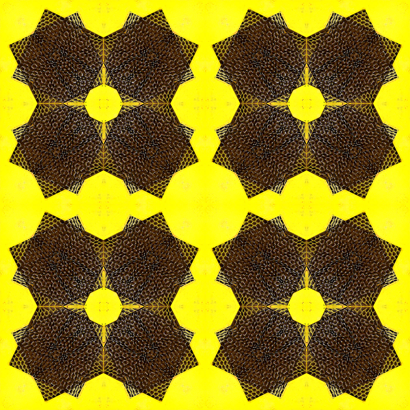 geometric abstract surface design print stars Papillon Flowers yellow numérique square
