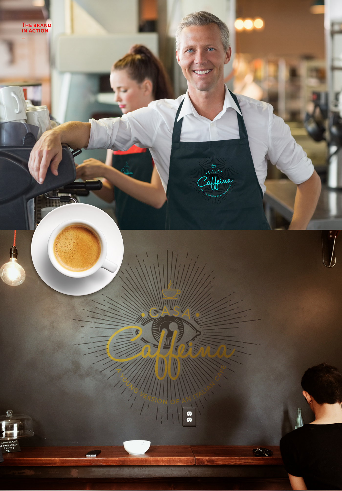cafe coffeeshop design art branding  logo italian barista
