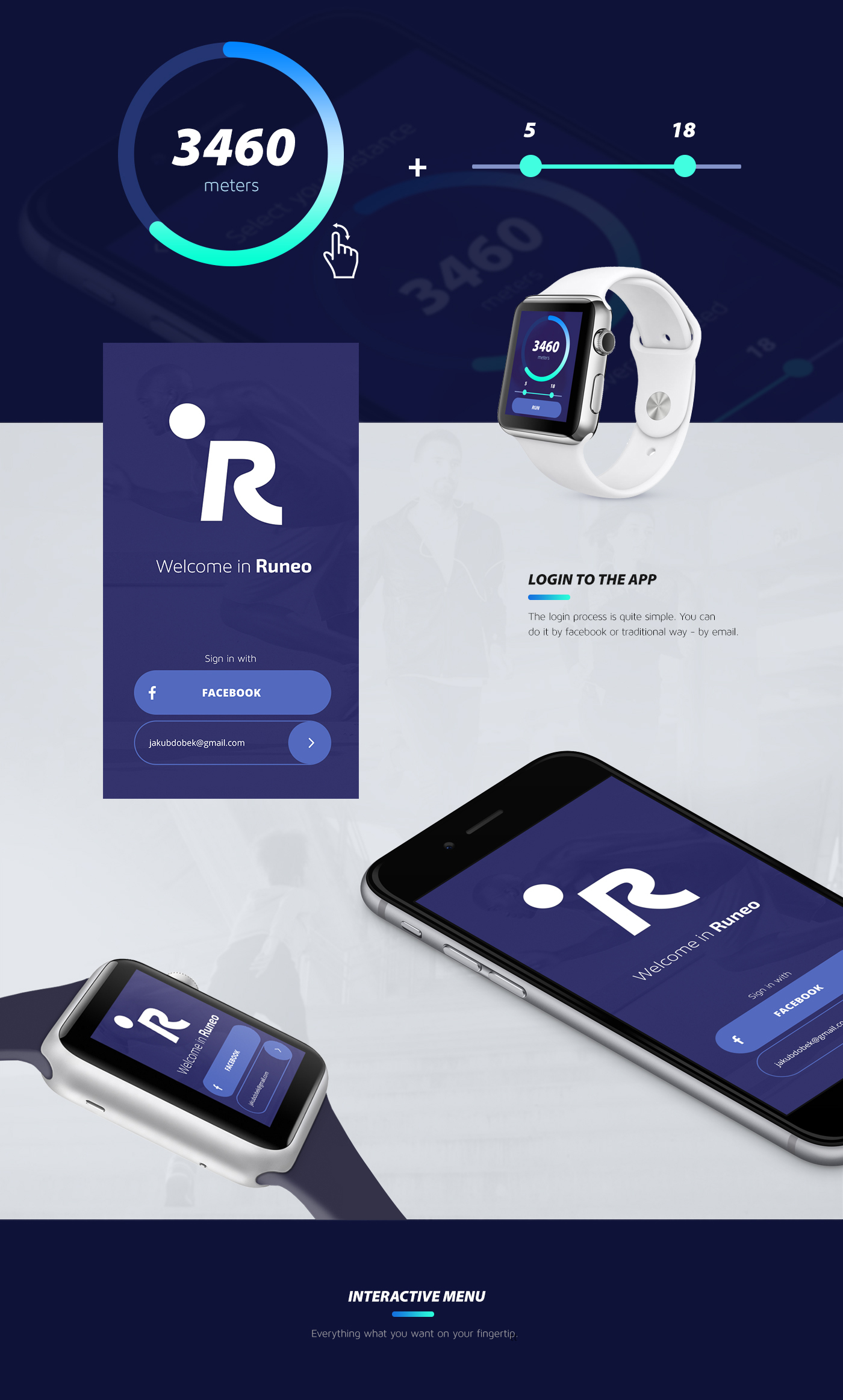 runeo app UI ux interaction run design dobek jakub dob running runner