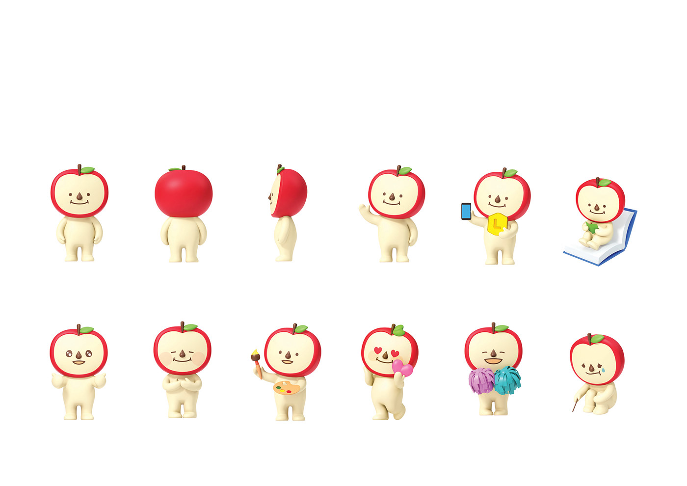 롯데 lotte 아보카도 캐릭터 Character characterguide Guide calendar 3D Emoticon