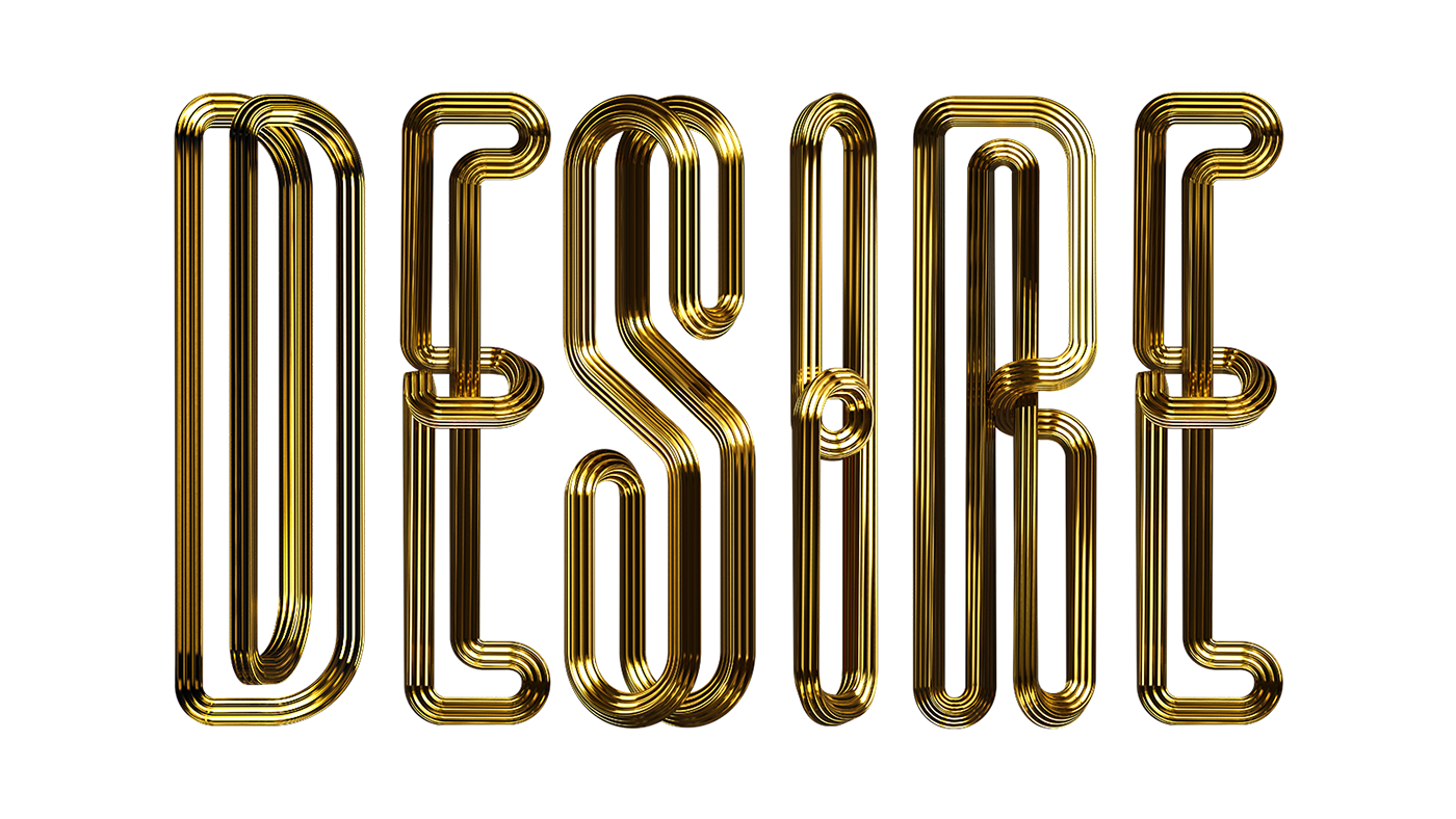 3D 3D Type display type golden graphic design  identity type treatment Typeface typography   v magazine